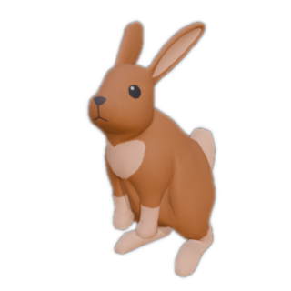 3D model of a brown bunny