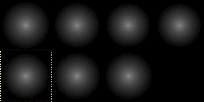 Screenshot of a spritesheet used for light halos