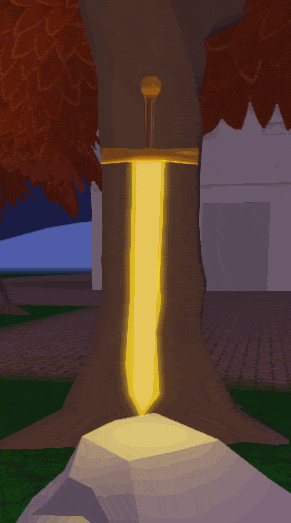 Gif showing a glowing sword